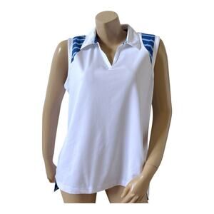 CHICOS Zenergy Womens Size 2 (US Large) Sleeveless Collared Golf Polo Shirt